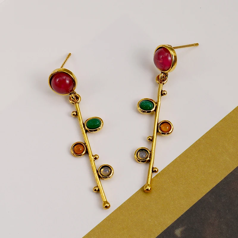 Fashionable, luxurious branches, fashionable metal earrings, glamorous accessories