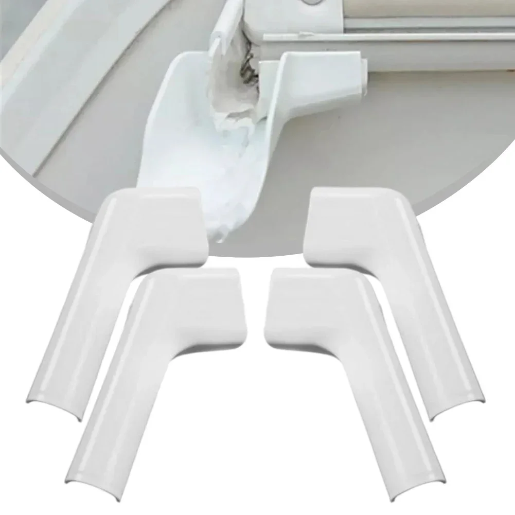 

4pcs/kit White RV Rain Gutter Spout Long Version Left & Right Driver & Passenger Replacement Car Part