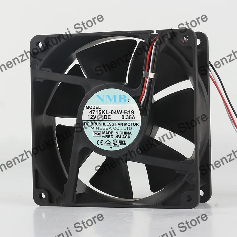 Silent chassis Power supply Three wire  4715KL-04W-B19 NMB 12cm 12038 12V 0.35A Cooling Fan