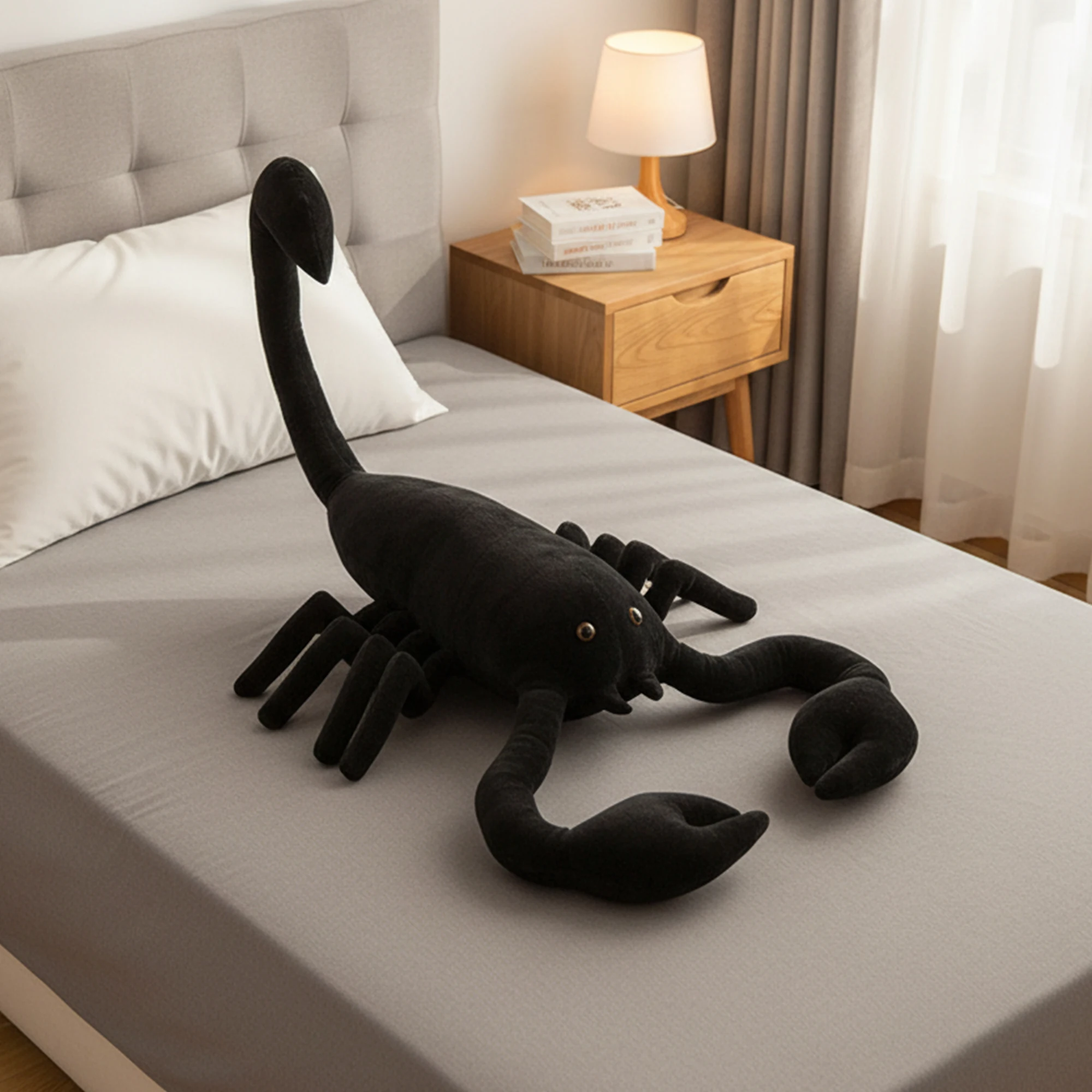Simulation Big Size Black Scorpion Plush Toys Creative Insects Scorpion Stuffed Doll Kid Gift for Christmas Halloween Room Decor