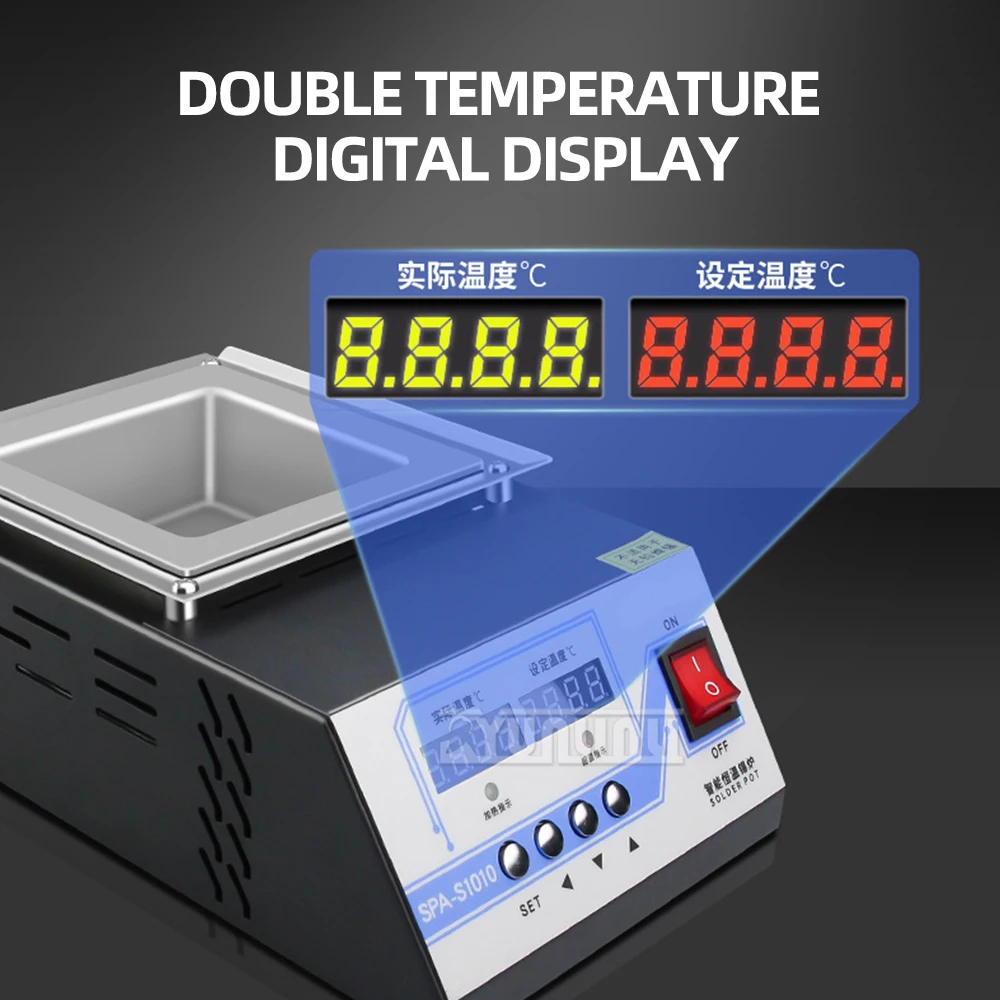700w 220v Solder Pot Tin Melting Furnace Rectangular Thermoregulation Soldering Desoldering Bath Temperature Ajustable