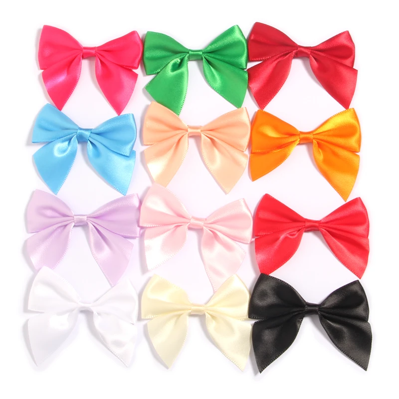 

24Pcs 6cm 2.3" Shiny Ribbon Hair Bows for Baby Girls Elastic Headbands Boutique for Hair Ties Clips Accessories Flower Headwear