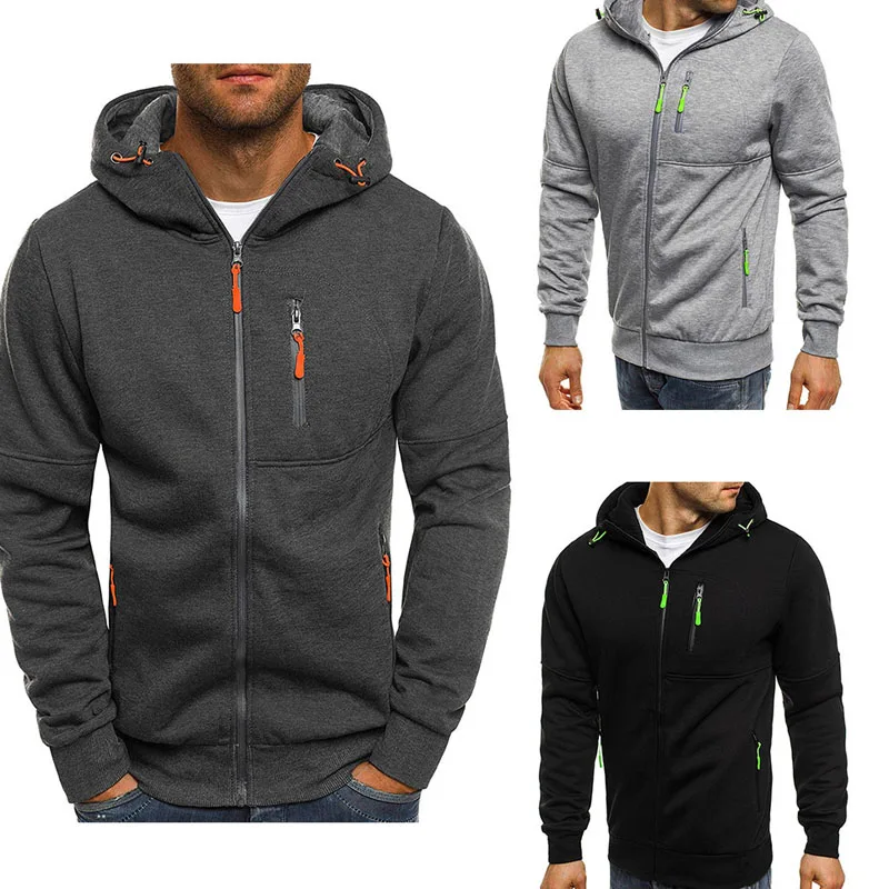 

Spring Mens Hoodies Sweatshirts Casual Men Gym Sports Cardigan Zipper Hooded Coat Male Autumn Fashion Jackets Clothing MY043