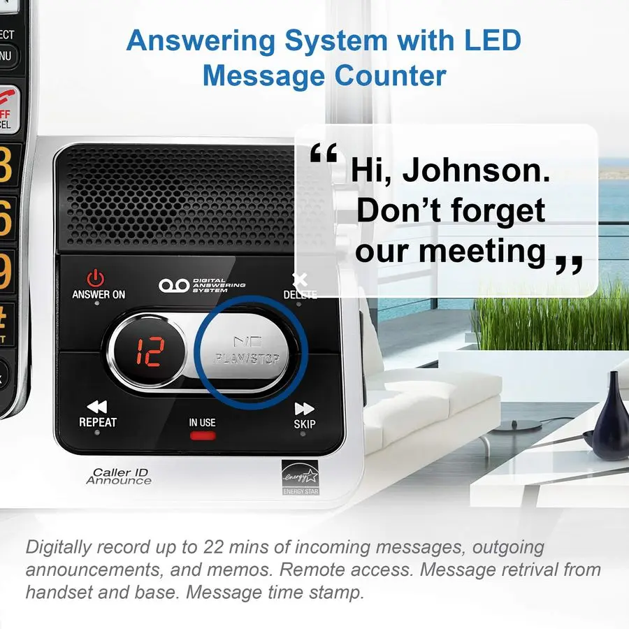 BL1024 DECT 6.0 4Handset Cordless Phone for Home with Answering Machine, Call Blocking, Caller ID Announcer, Audio Assist, Inter