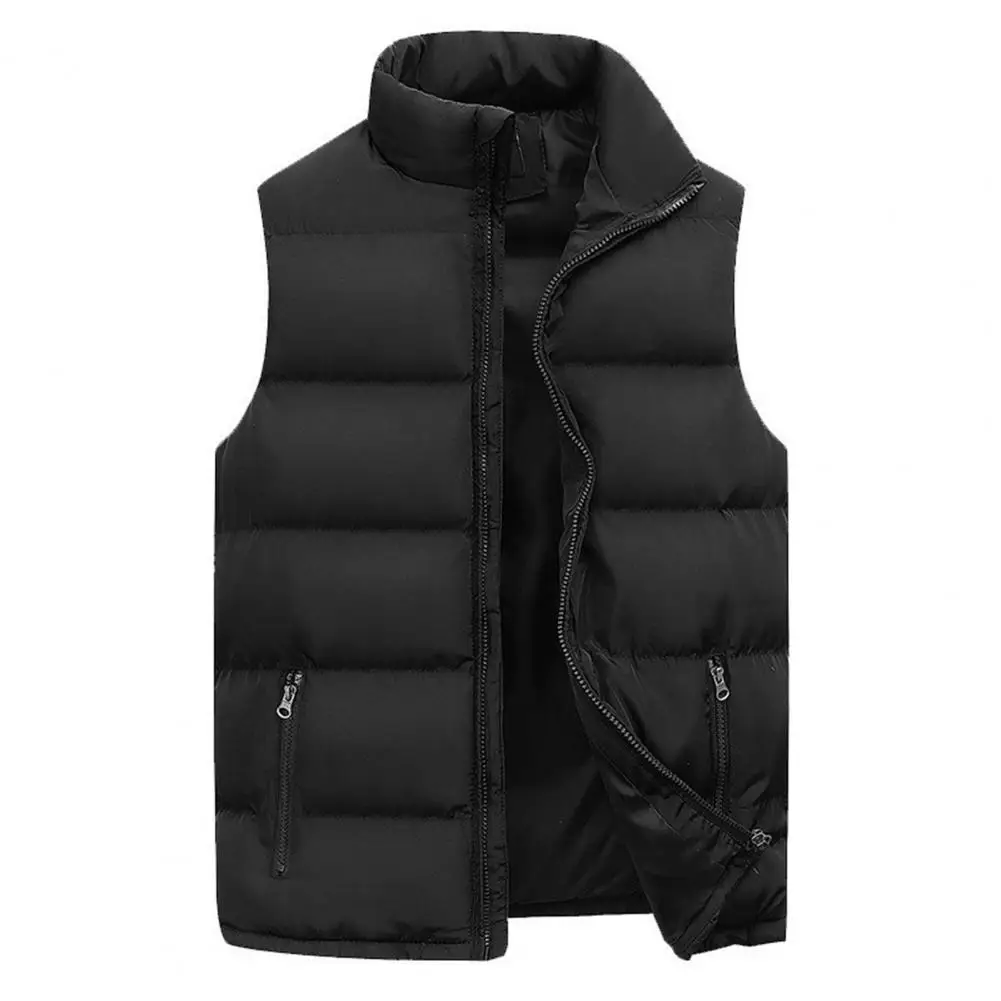 Trendy Sleeveless Jacket Thicken Male Warm Pockets Coat Waistcoat  Autumn Winter Men Vest Jacket Streetwear