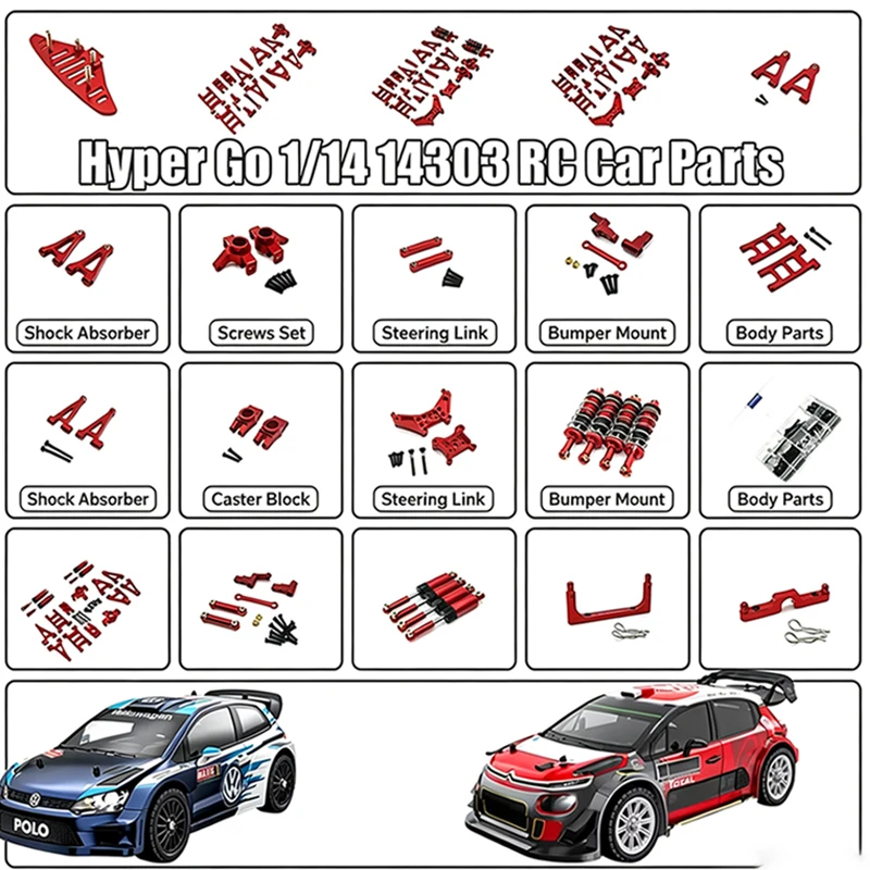 1/14 Hyper Go MJX 14301 14302 14303 Four-wheel Drive Remote Control Gold Metal Upgrade Accessories, Wear-prone Parts, Bumper