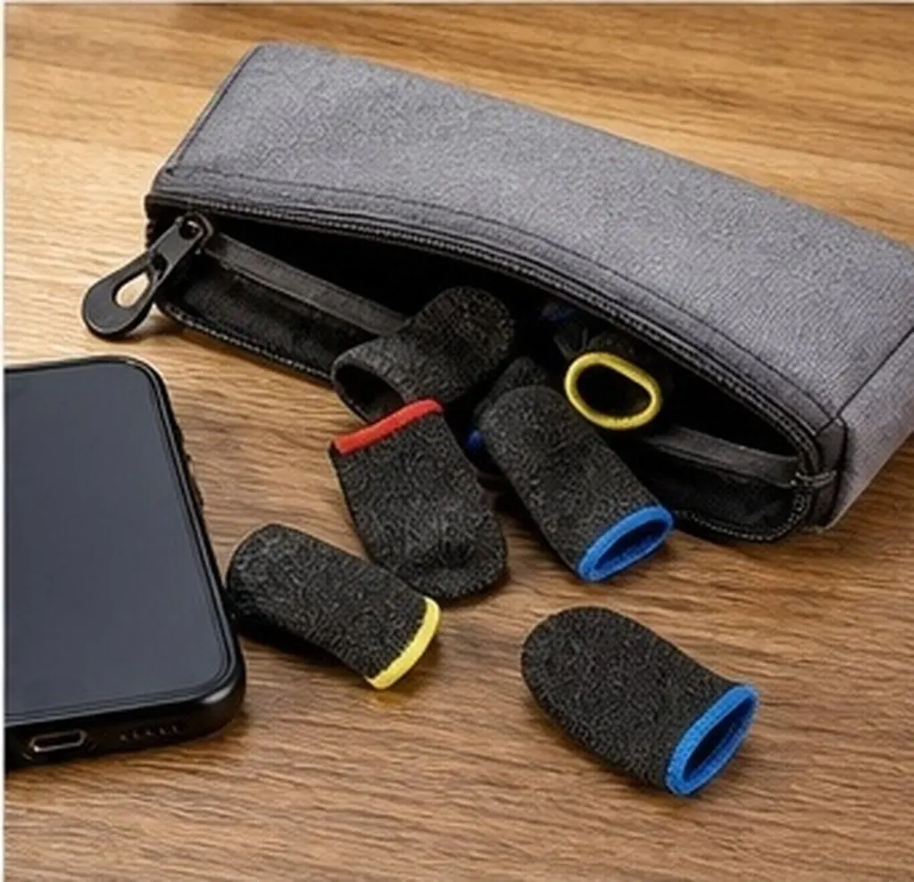 6Pairs Professional Finger Sleeves for Mobile Phone Games Air-Breathable Fast-Dry Anti-Skid Gaming Accessory Lightweight