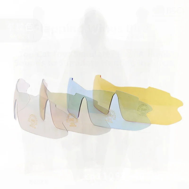 

Outdoor Cycling Glasses Windproof Luminous PC Half Frame Interchangeable Lens Unisex Bicycle Riding Goggles Five Pairs Included