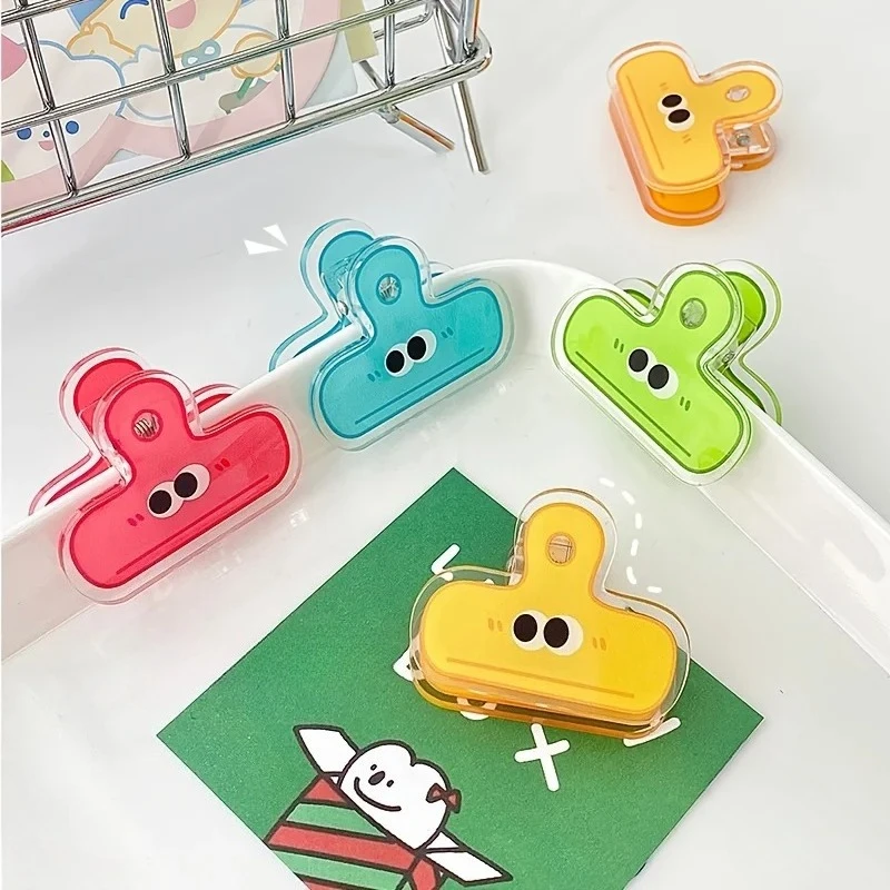 

1PC Pack Multicolor Cute Face Acrylic Binder Clip Planner Clips Paper Clamp Office Decorative Supplies School Stationery