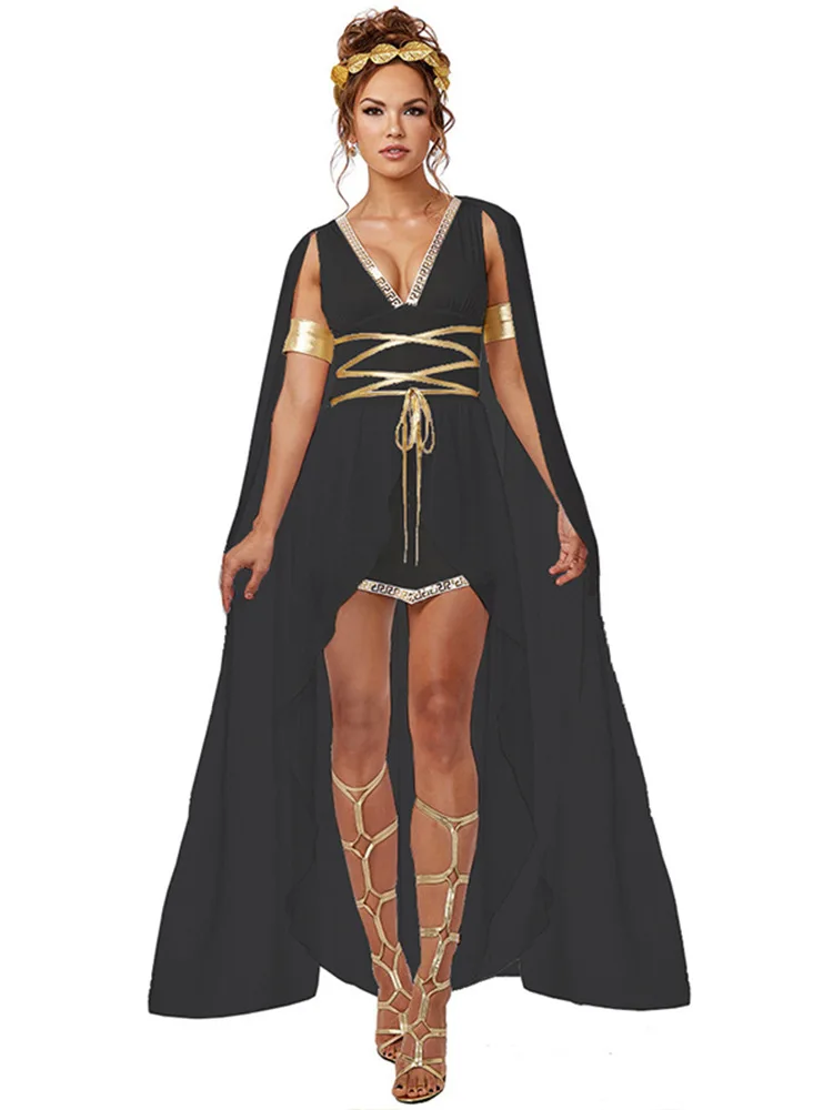 black and gold grecian dress Greek Archaic Kori Black gold cotton embroidered New Triangle midi dress < Dresses - Greek Dresses, Top designer brands