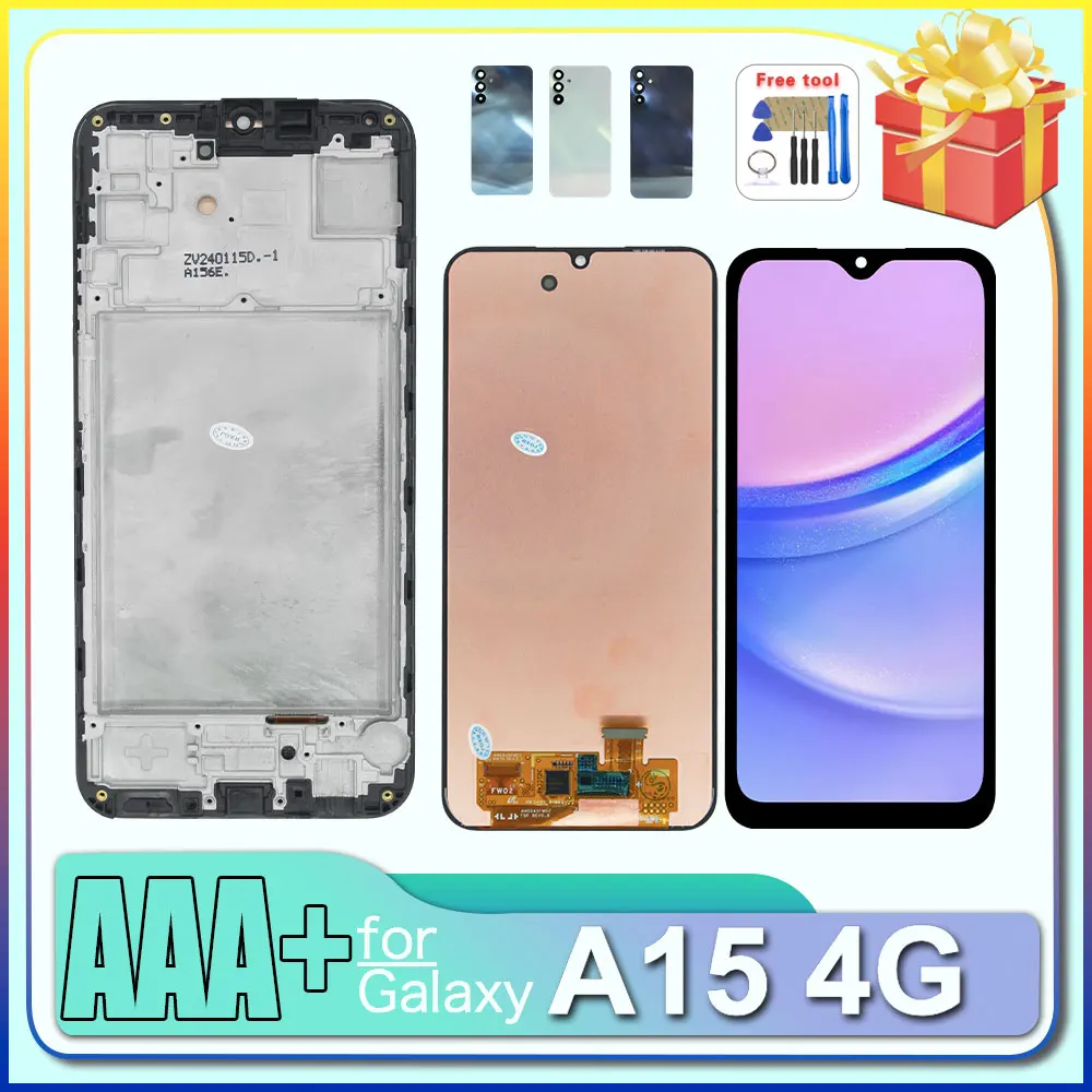 Pantalla LCD Super AMOLED para Samsung Galaxy A15 4G, Pantalla Táctil Digitalizadora de Repuesto para Samsung A15 A155 A155F