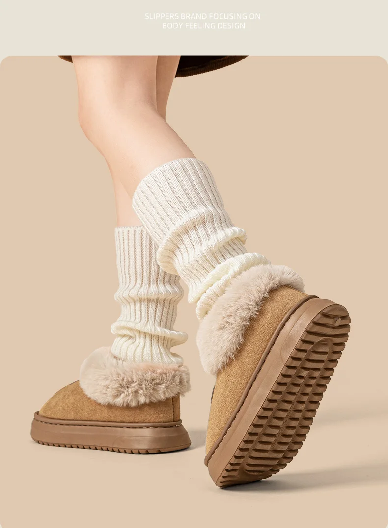Mit Fleece gefütterte Winterhausschuhe für Männer und Frauen mit Knöchelabdeckung, dicke Sohle, leicht, Eva, für drinnen und draußen, warme Heimschuhe, mehrere C – Detail 12