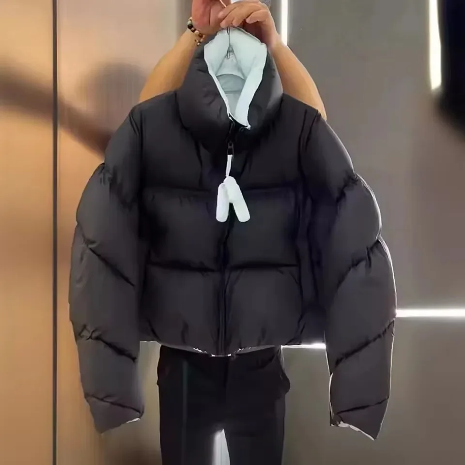 Stand Collar Windproof Short Down Cotton Coat Winter Thicken Fashion Loose Parkas Outwear Women Warm Puffer Cotton Jacket