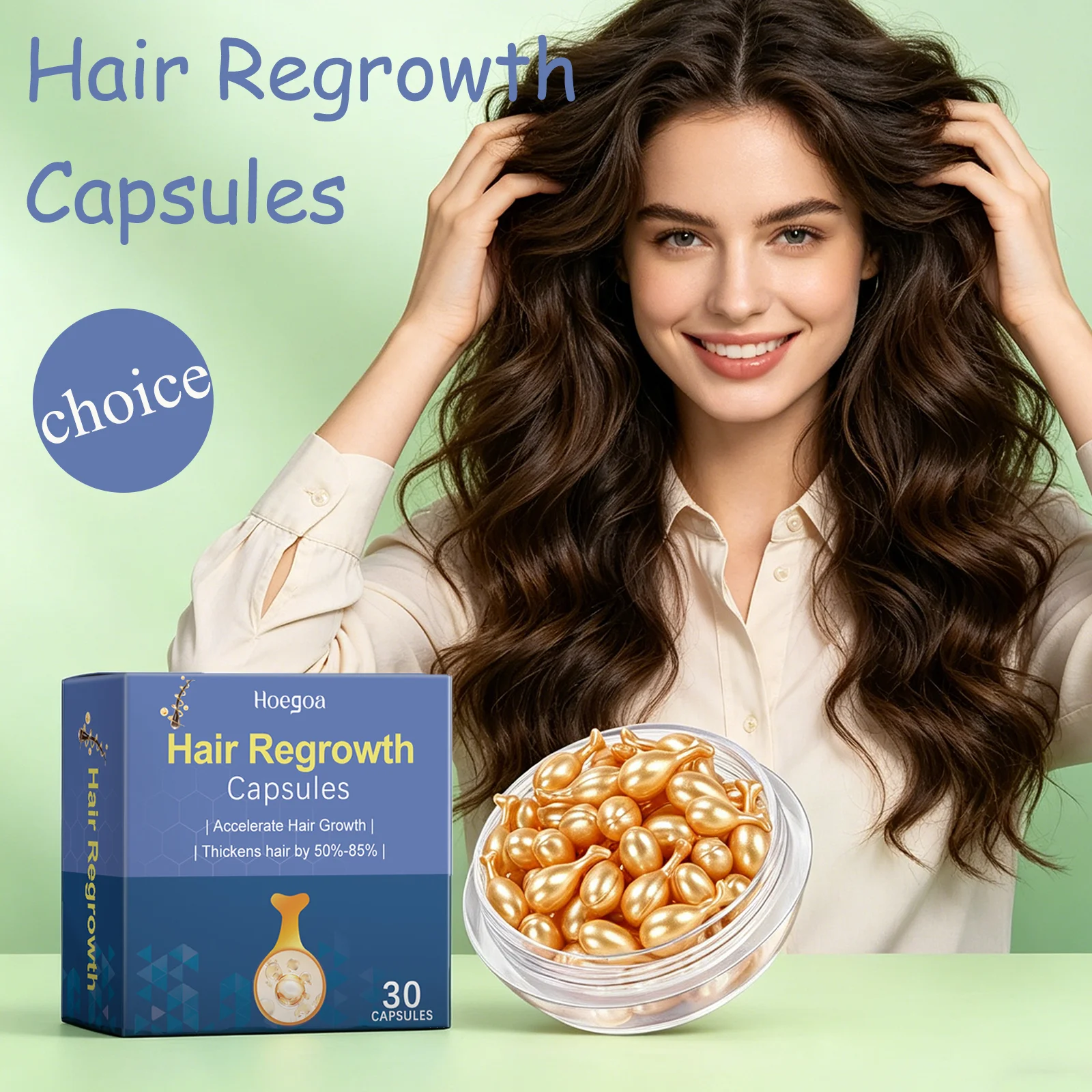 

HOEGOA 30PCS Hair Regrowth Capsules Promotes Hair Growth Prevents Hair Loss Nourishes The Scalp Scalp Essential Oil Capsules