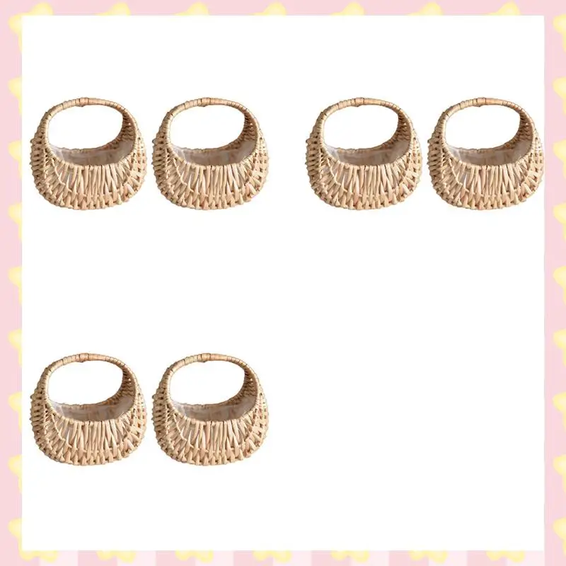 

AB51 6 Pcs Hand-Held Flower Arrangement Basket Hand-Woven Creative Flower Pot Storage Basket Flower Girl Basket Home Decor