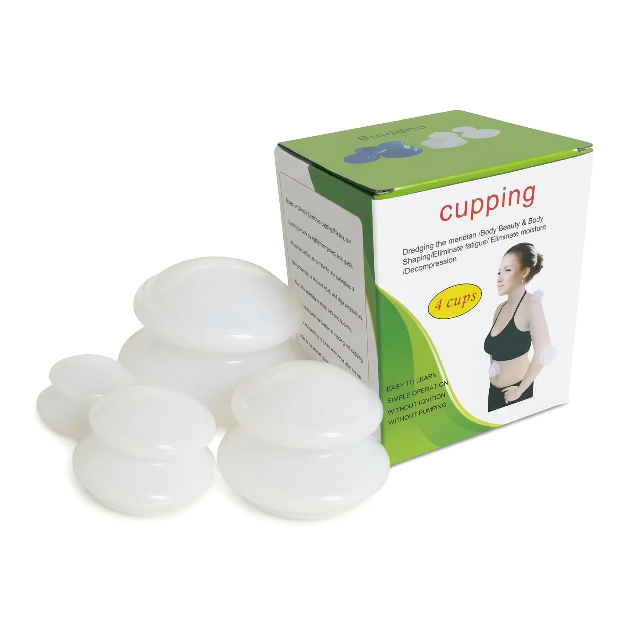4Pcs Silicone Chinese Vacuum Cans Cupping Cellulite Vacuum Suction Cup Therapy Back Body Anti-cellulite Massage Health Care Tool