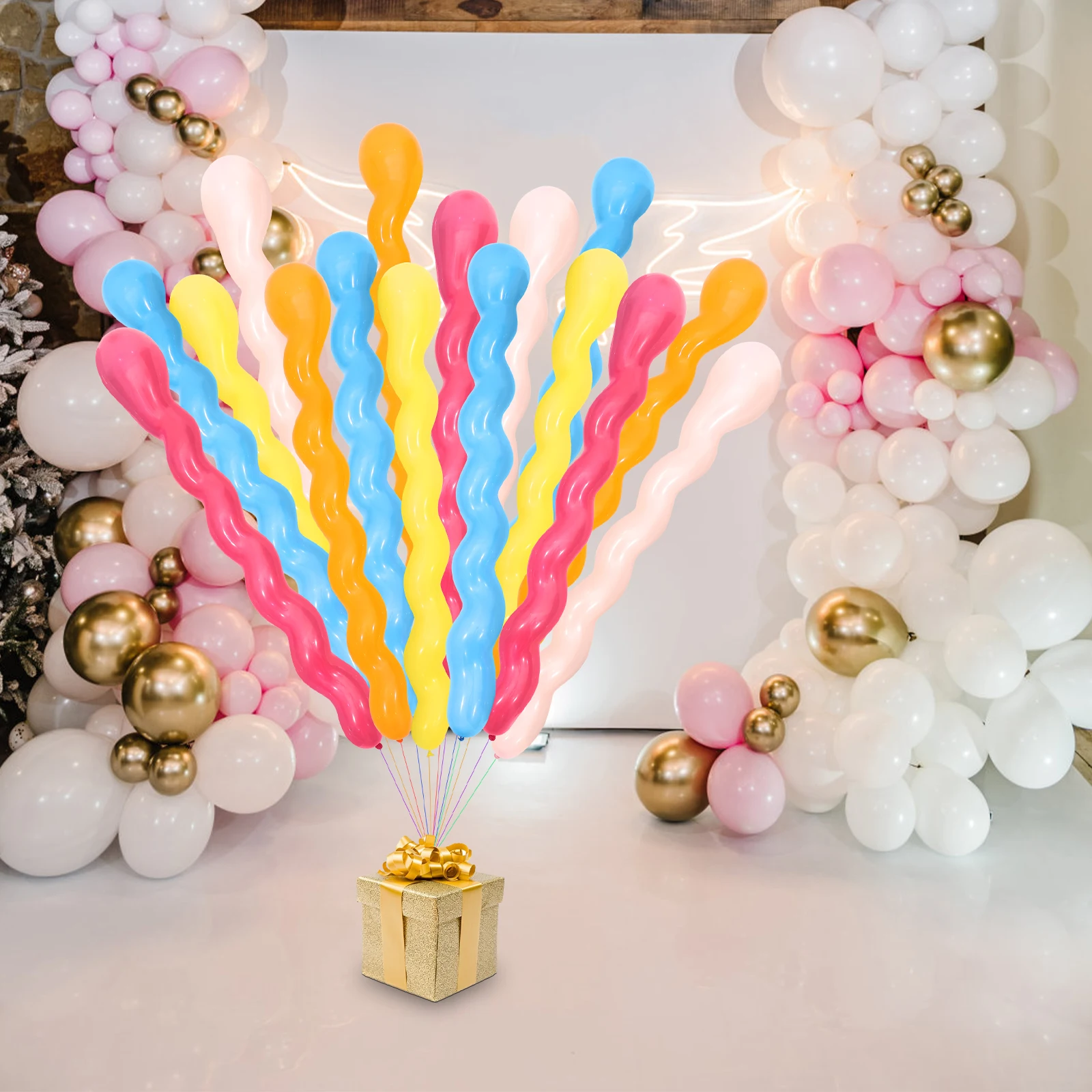 

100Pcs 1.5g Latex Spiral Balloons Not Easy to Break Ideal for Birthday Wedding Anniversary Graduation Celebrations