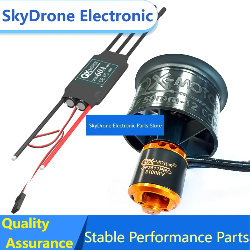 SkyDElQX-Motor 50mm EDF 12 Blades Ducted Fan CW CCW QF2611PRO 3100KV 3750KV Use 60A ESC 3S-6S For RC Multirotor Parts