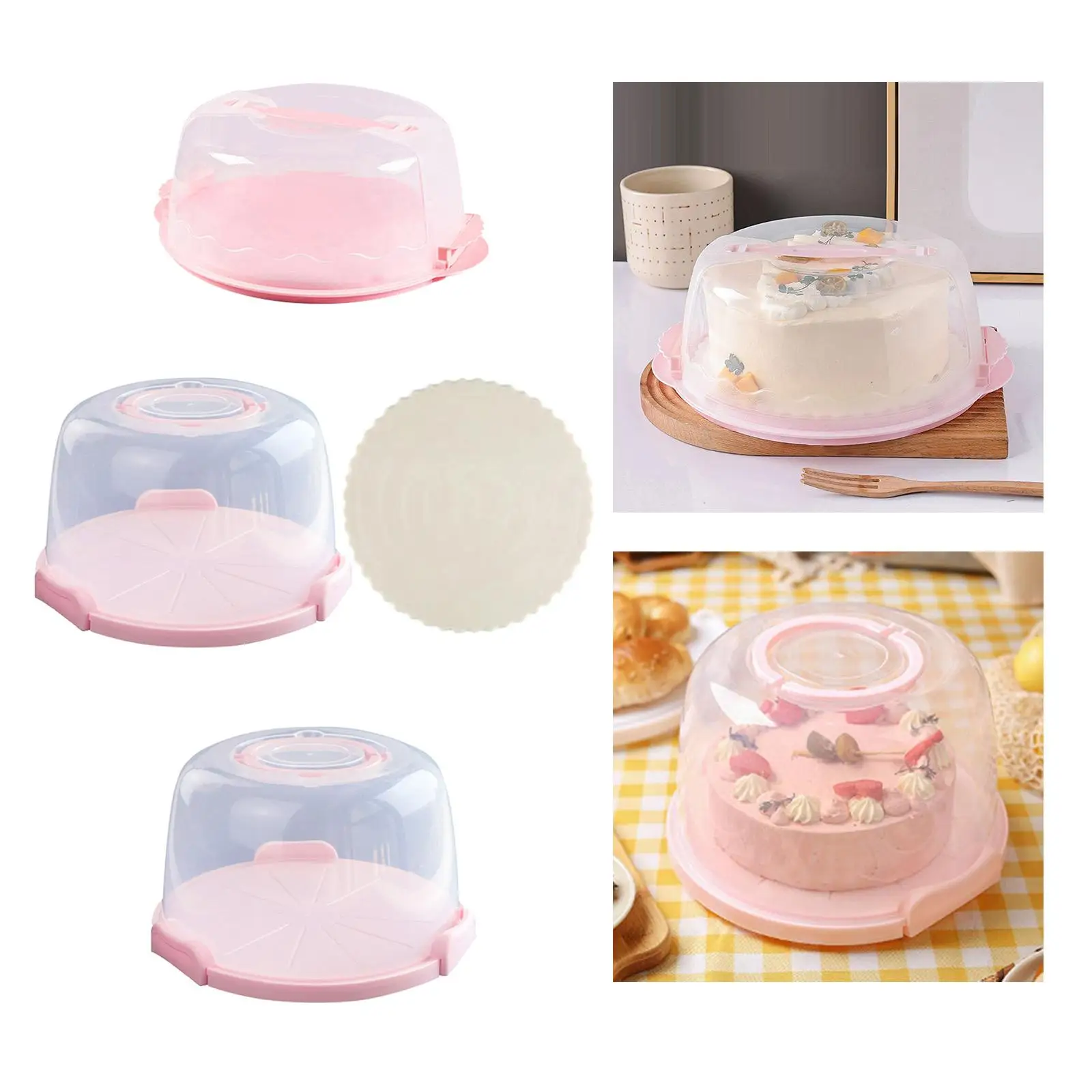 

8 inch Cake Carrier with Lid Portable Cake Box Multifunctional Serving Tray