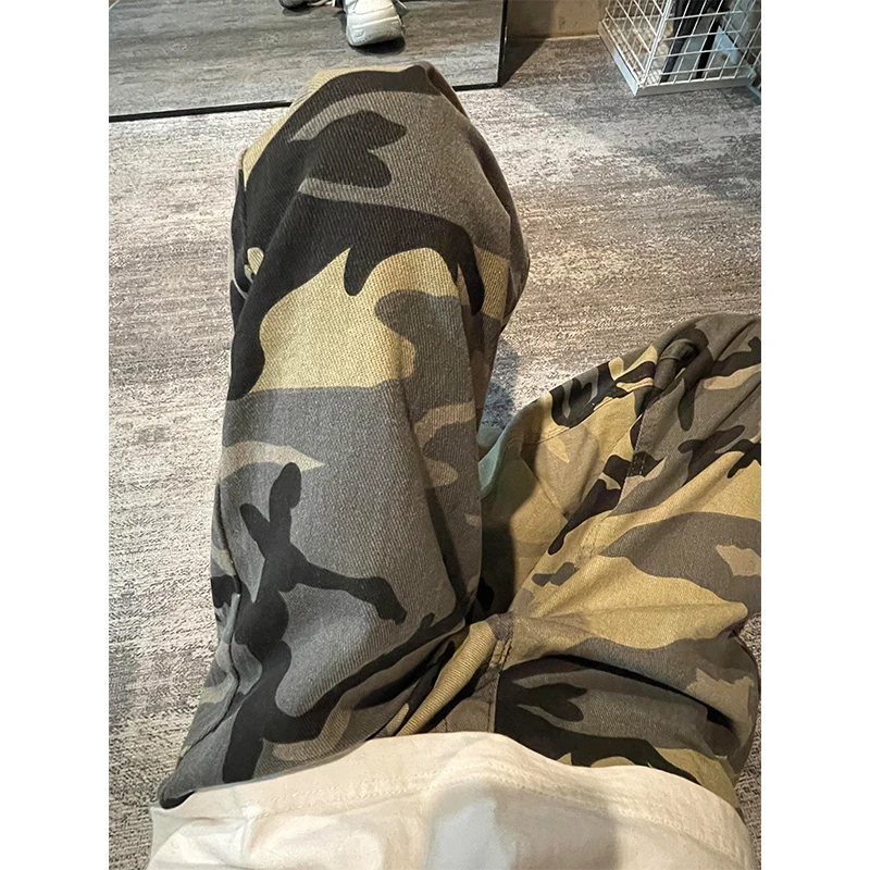 

Винтажная американская рабочая одежда, камуфляжные брюки, мужские прямые брюки свободного покроя, повседневные брюки молодежного энергетического сезона, осенний сезон