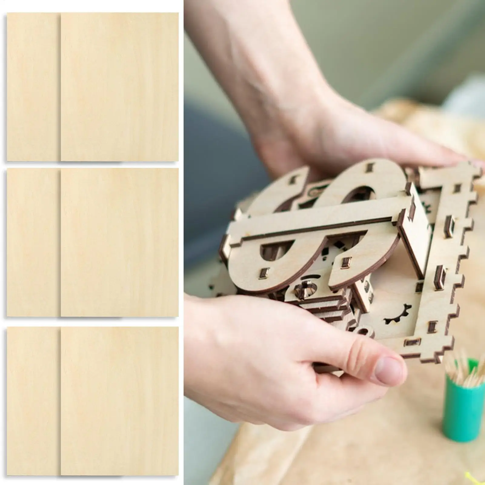 3 ミリメートルバスウッド未完成木材 6 ピース未完成クラフト彫刻 CNC 切断芸術建築モデル趣味プロジェクトミニ