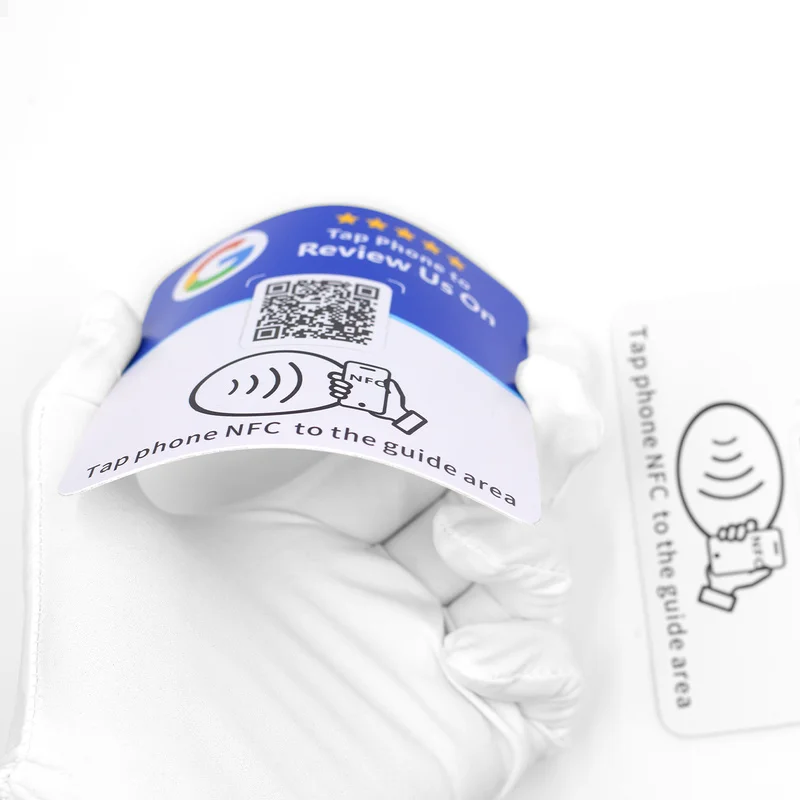 NTAG215 Google Review NFC Sticker 13.56MHz Ultra Thin 0.2cm Adhesive Tag Reusable Editable Dynamic QR For Business Feedback