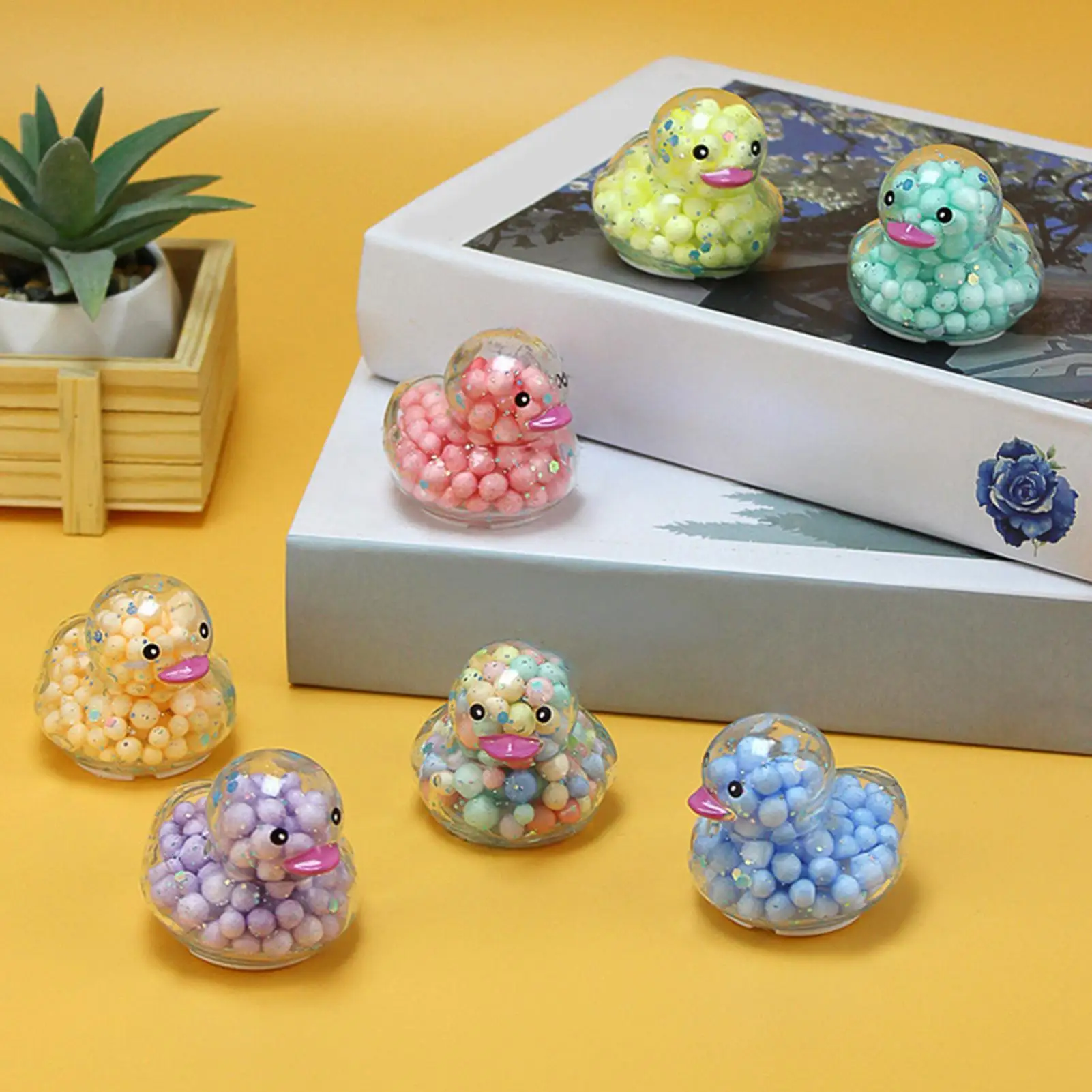 LED Mini Ducks Kids Toy Birthday Party Favors Classroom Prizes LED Glowing Duck For Boys Girls Nursery Bedroom Desk Travel Car
