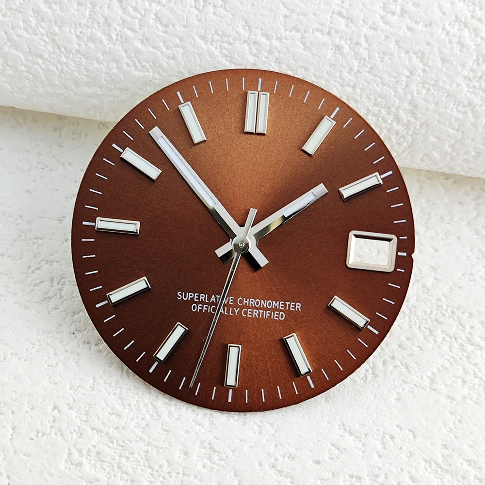 شعار مخصص NH35/NH36 28.5 مللي متر ساعة مزدوجة قرص أخضر مضيء مناسب ل NH35/NH36 ساعة يد تعمل بالحركة اكسسوارات #4