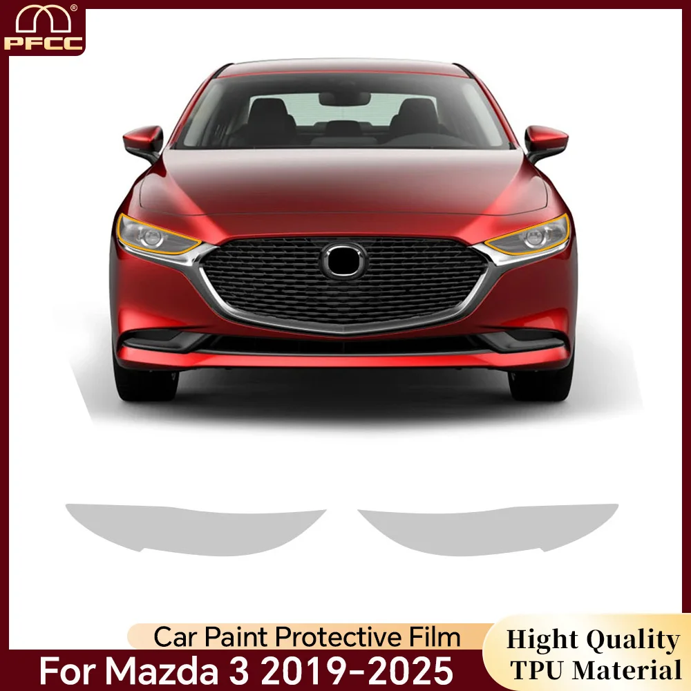 

For Mazda 3 2019-2025 Car B C Pillars Paint Protection Sticker TPU PPF Headlight Rearview Transparent Film Anti-scratch Exterior