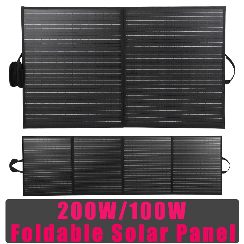 

1000W Flexible Folding Solar Panel 200W/100W 40V Portable Foldable PET Bag 22.0% Efficiency for Family/Yacht/Camping/Travel/RV