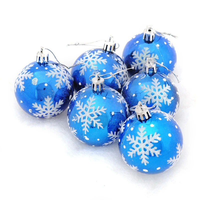 SEWS-6Pcs 6Cm Christmas Balls Christmas Tree Decorations Christmas Gift Xmas Christmas Decorations For Home Outdoor Toys