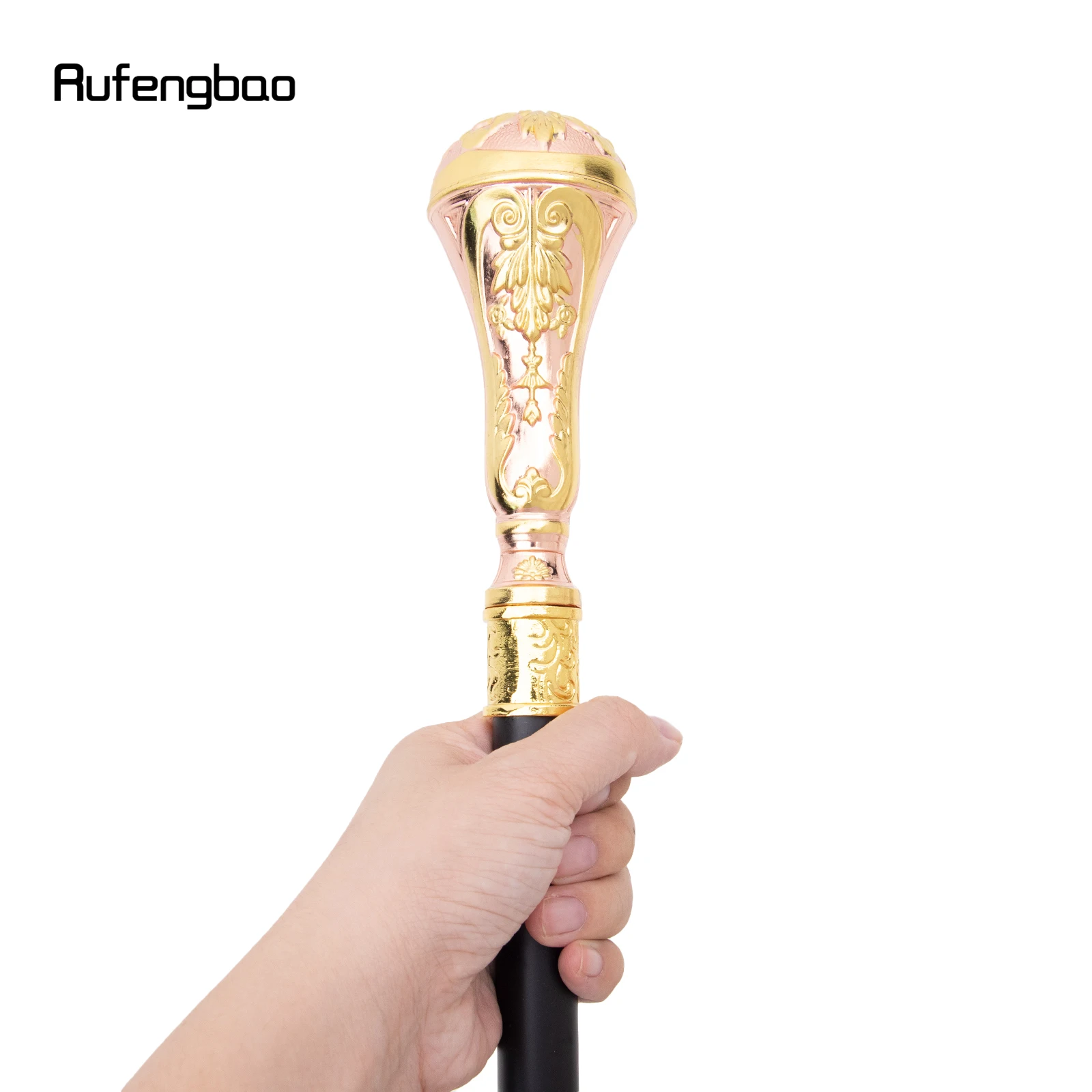 Golden Pink Luxury Round Handle Fashion Walking Stick for Party Decorative Walking Cane Elegant Crosier Knob Walking Stick 90cm