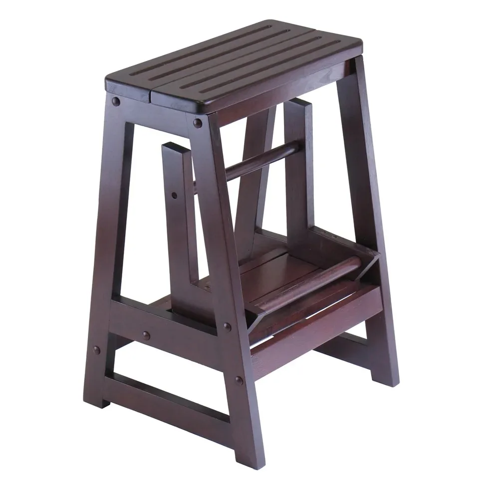 Ascending Step Stool, Walnut Finish