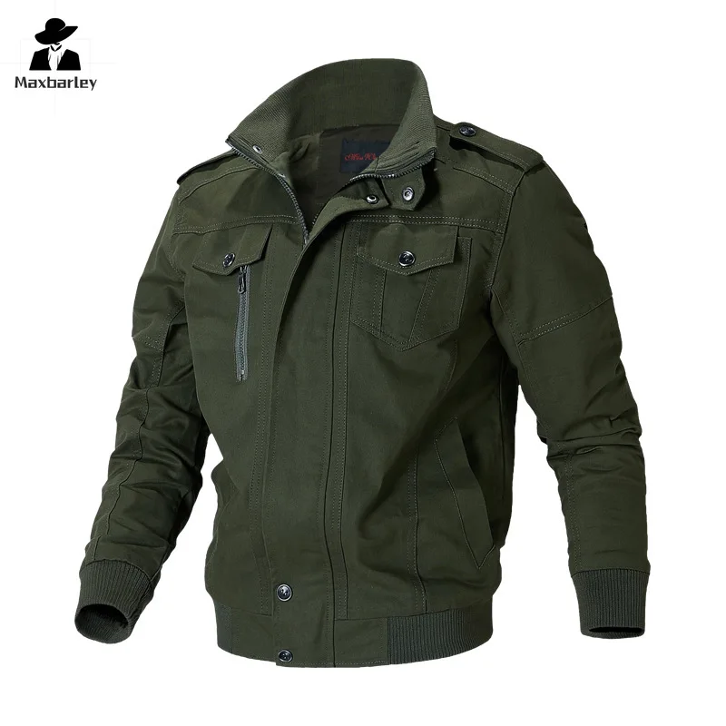 Spring Autumn New Jacket Men Fashion Casual Windbreaker Jacket Coat Male Outwear Plus Size Work Uniform Embroidery Baggy