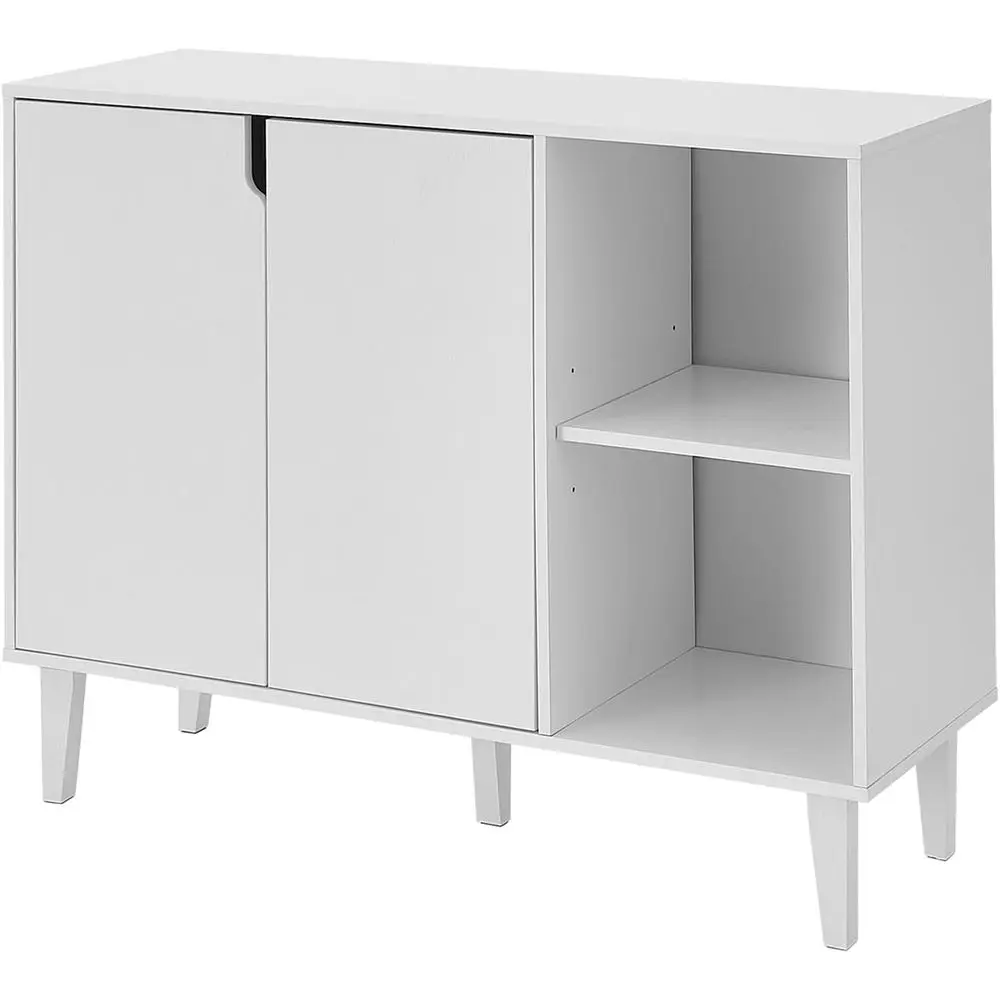 

Kitchen Buet Cabinet Storage Sideboard with 2 Do2 Shelves, 41.8" L x 15" W x 32.5" H (White)