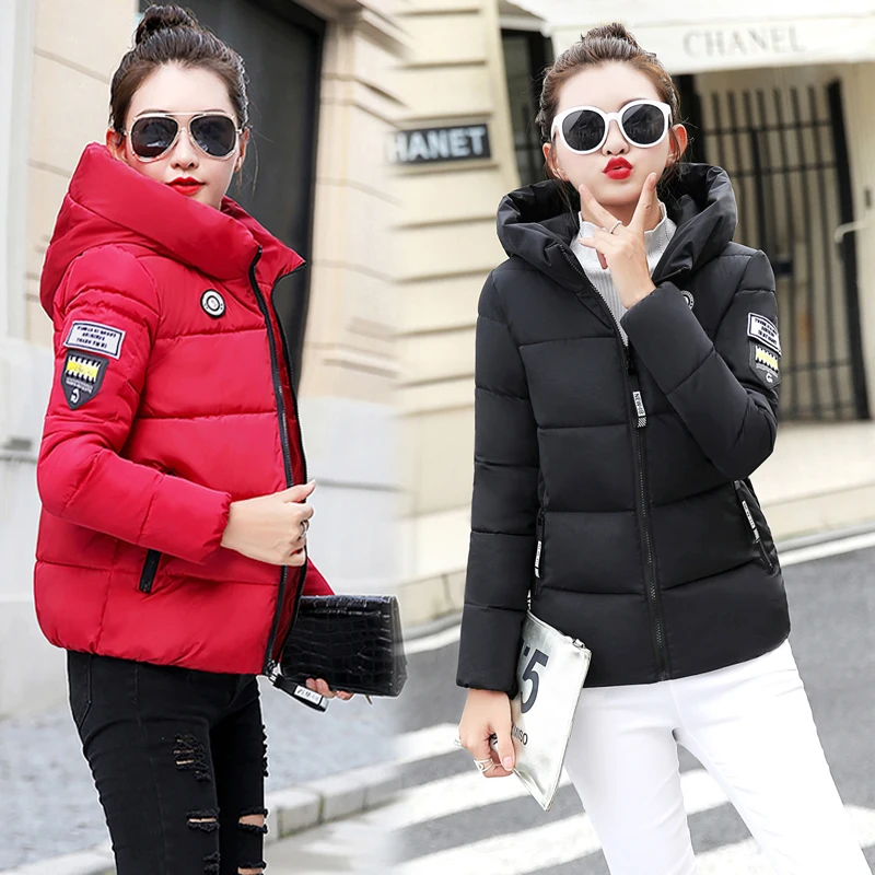 Para baixo casaco de algodão das mulheres curto 2024 jaqueta de inverno com capuz algodão-acolchoado casaco feminino puffer parkas neve wear outwear