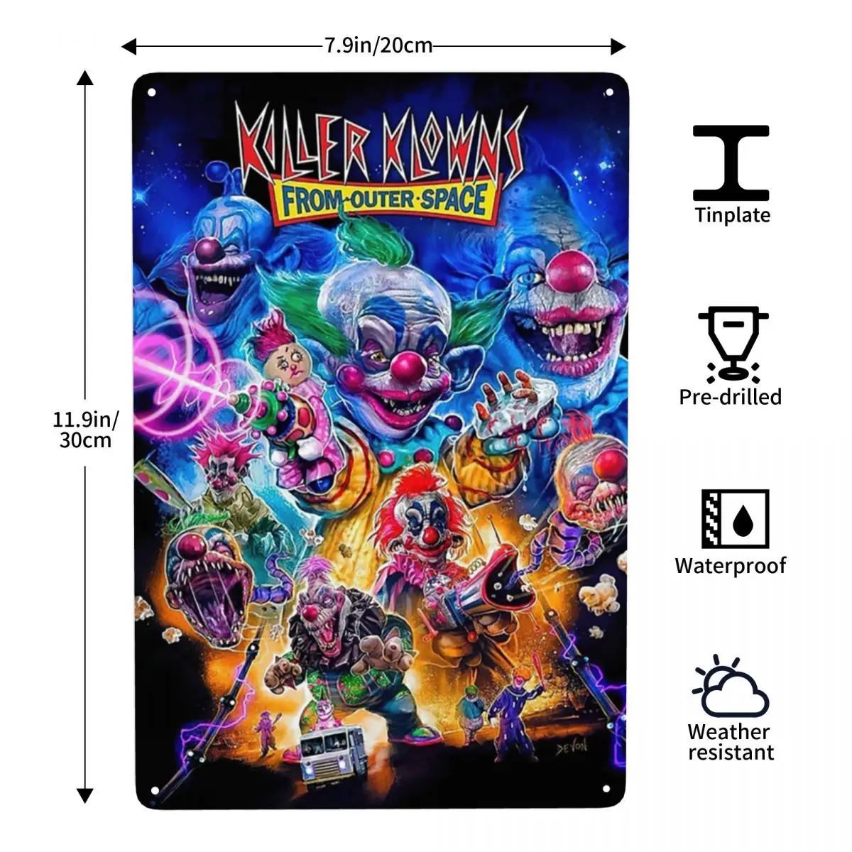 Killer Klowns From Outer Space Funny Horror Movie Signs Custom Vintage Metal Plaque Store Pubs Club Man Cave Bar Wall Art Decor