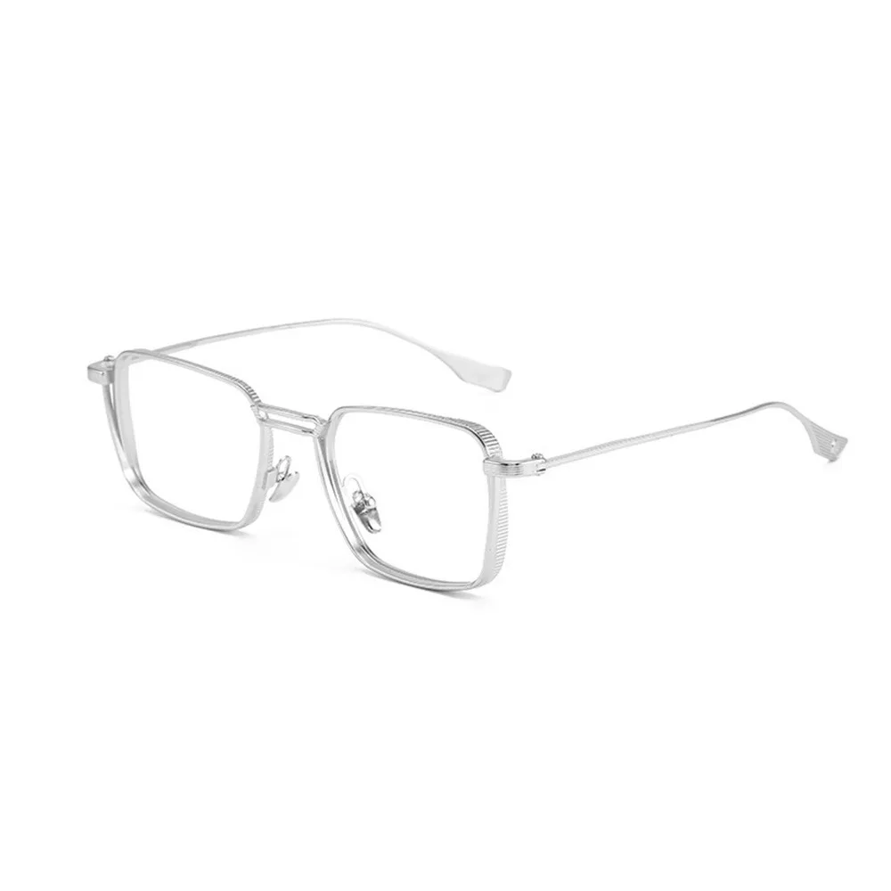 Ultralight Anti Blue Light Glasses Square Frame Metal Frame Men's Eyewear Comfortable To Wear Decorative Optical Eyeglasses