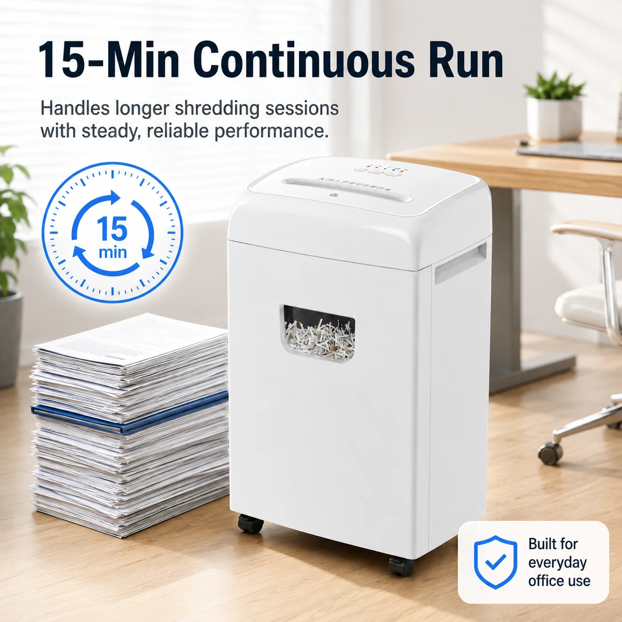 C350P-22 22-Sheet Paper Shredder 35L Bin Quiet Heavy Duty Office Shredder for Credit Cards CDs 15-Min Continuous Run