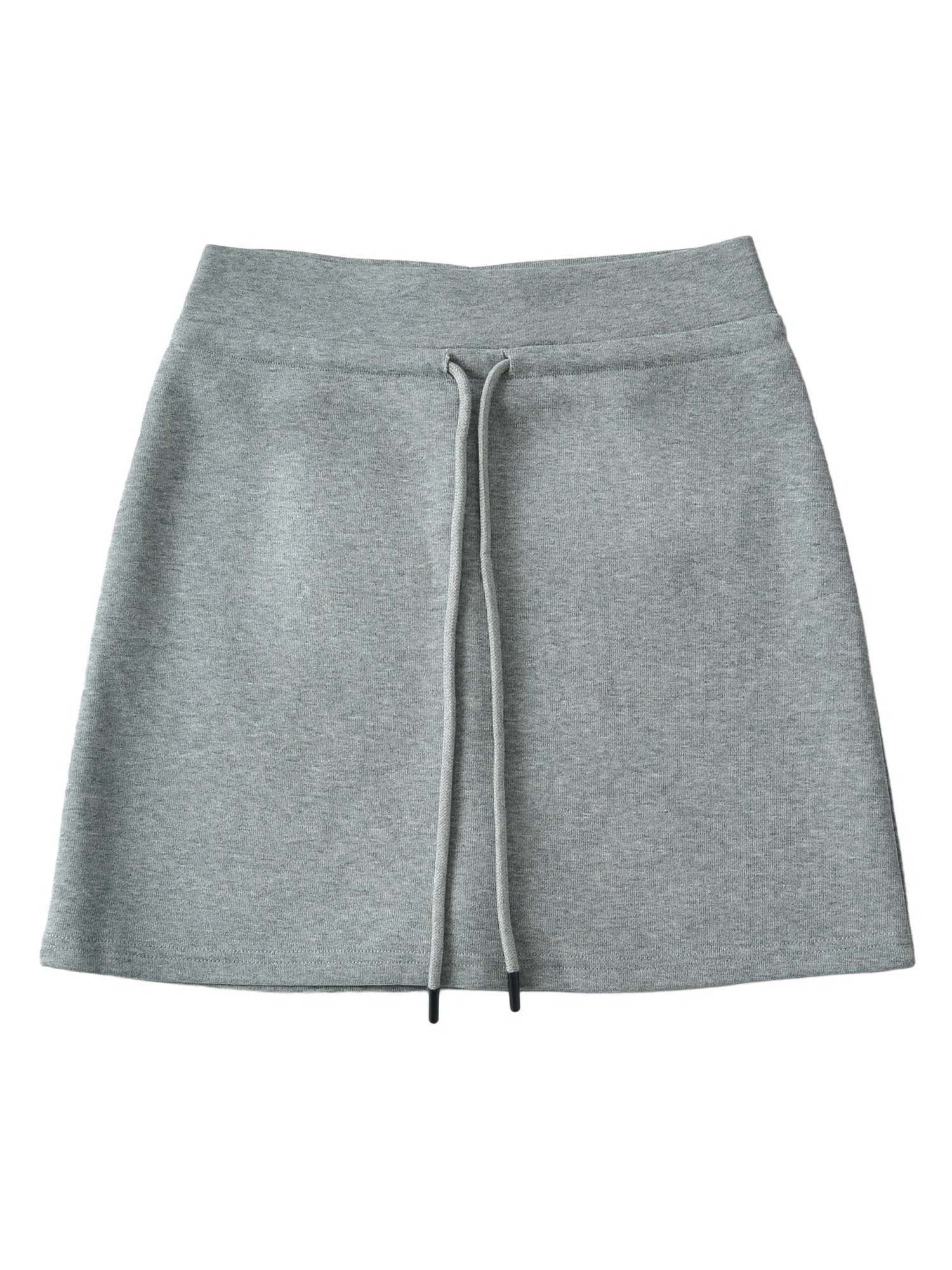 Low Waist A-Line  Skirt Women's Simple Sport Style Drawstring Versatile Short Skirt Breathable Cotton Blend Knitted Skirt