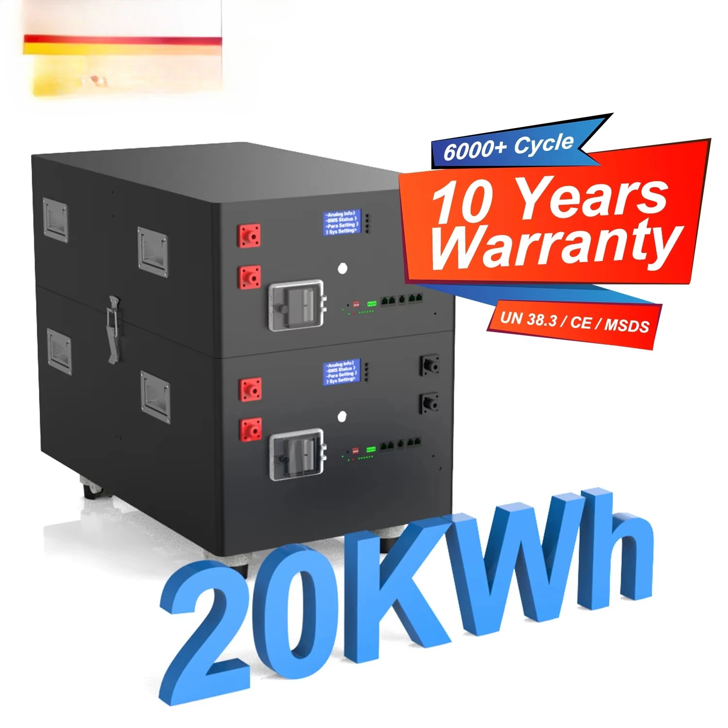 Hot-selling energy storage stackable Lifepo4 battery Akku 53.2 V 20kw 30kw 200ah 280ah 300ah 48v lithium-ion battery with BMS