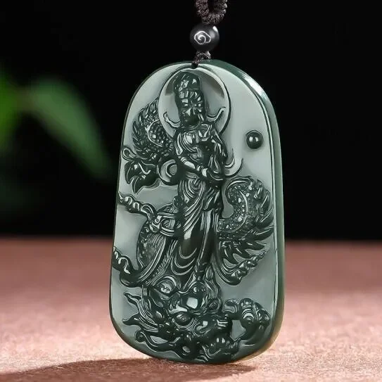 guardian angel necklace pendant amulet pendant green safe jade woman pendant dark green necklace jade safe sign men necklace