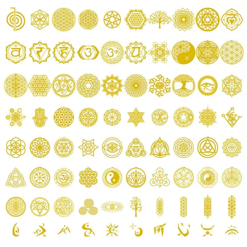 Gold Color Epoxy Diy Set Flower Metal Stickers Wishes Metal Stickers for DIY 40GB