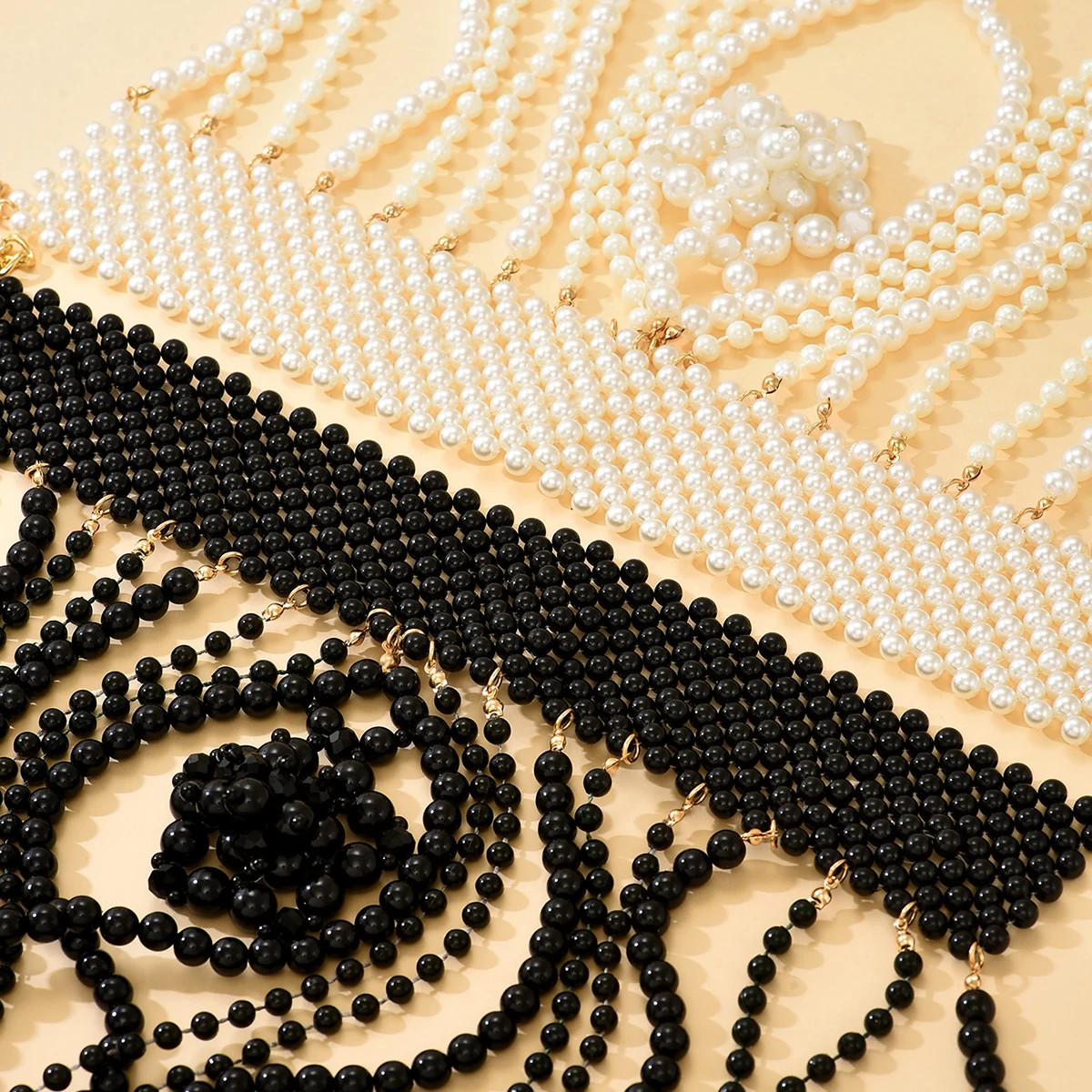 Picture 5: Handmade Beaded Multi-Layered Bridal Shawl with Tassel And 3D Flower Design Wedding Party Ladies Shoulder Chain Accessory