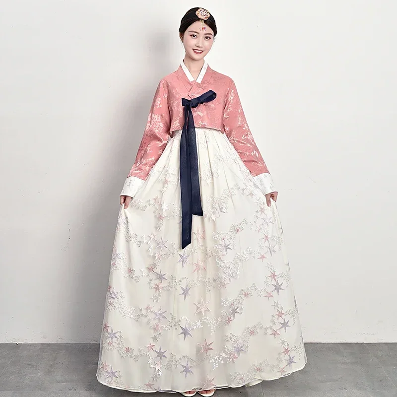 Adult women's high-end Korean clothing, gauze skirts, spring, summer, autumn traditional palace costumes, Korean ethnic dances