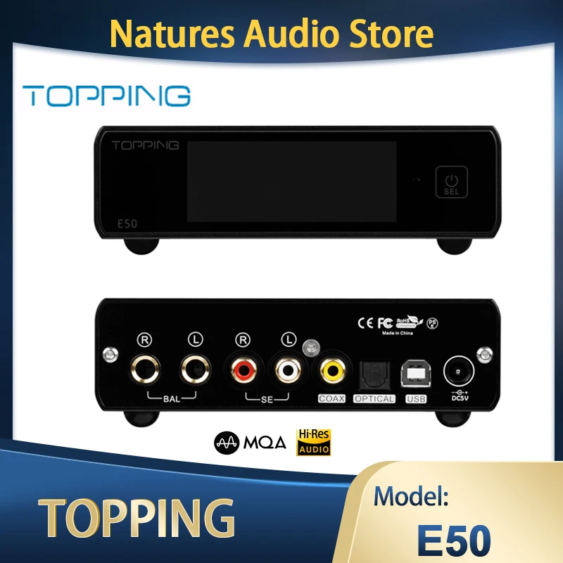 TOPPING E50 MQA Decodificador ES9068AS 32Bit/768kHz DSD512 DAC con control remoto