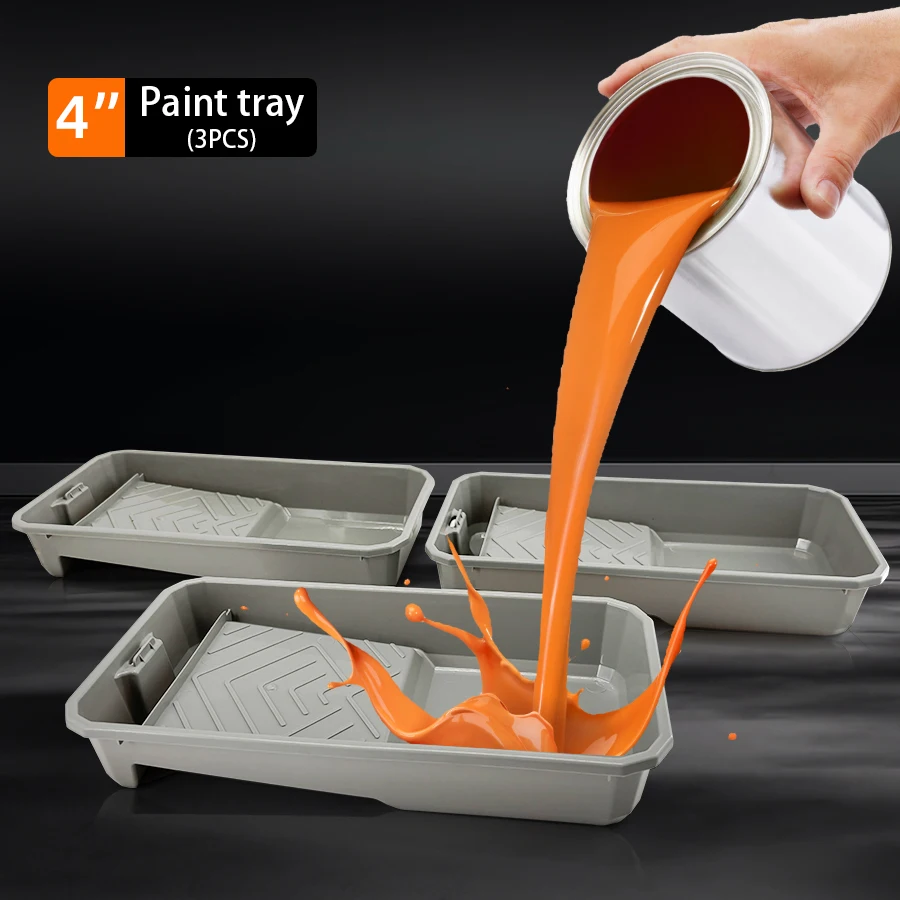 4-Inch Paint Tray Set of 3 Painting Tools Plastic Latex Paint Mixing Palette for Home Improvement Projects