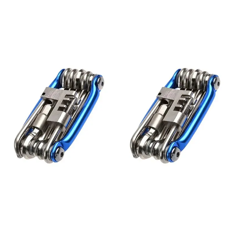 

【TRAVEL ESSENTIAL】2X 11 In 1 Bicycle Bike Multi Repair Tool Kit Mountain Bike Wrench Screwdriver Chain Hex Bicycle Repair D