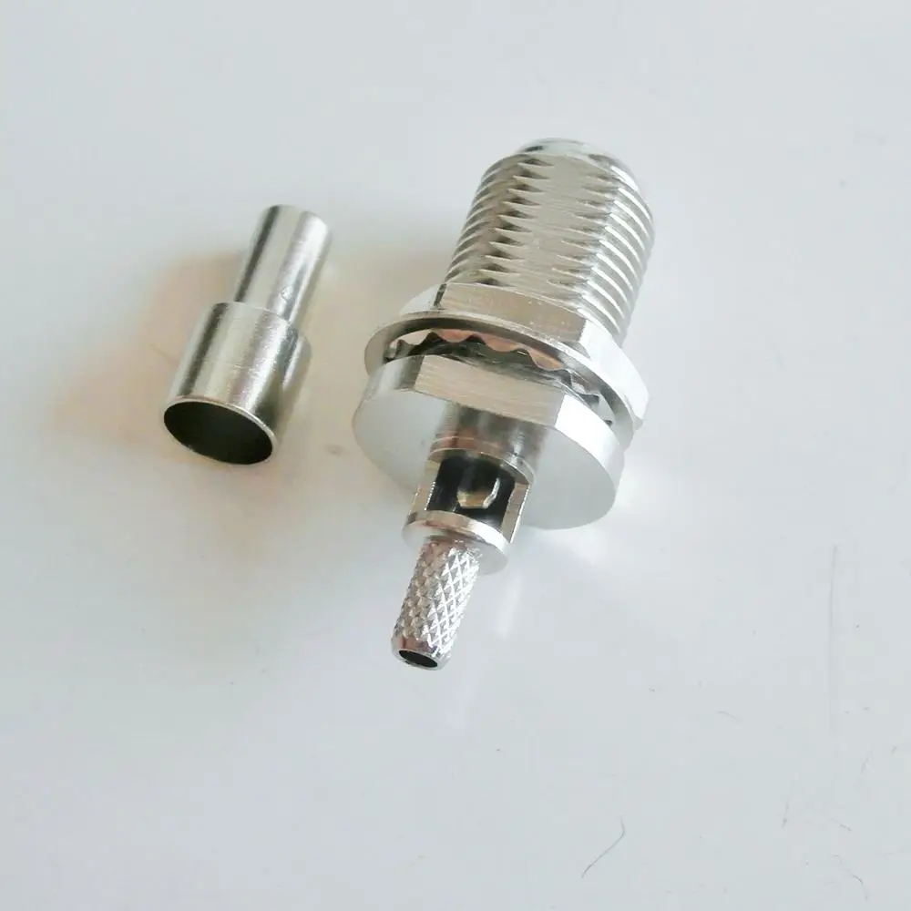 

1 Pcs F Female O-ring Bulkhead Panel Mount Nut Window Plug Crimp for RG174 RG316 RG179 LMR100 RF Coaxial connector Adapter BRASS