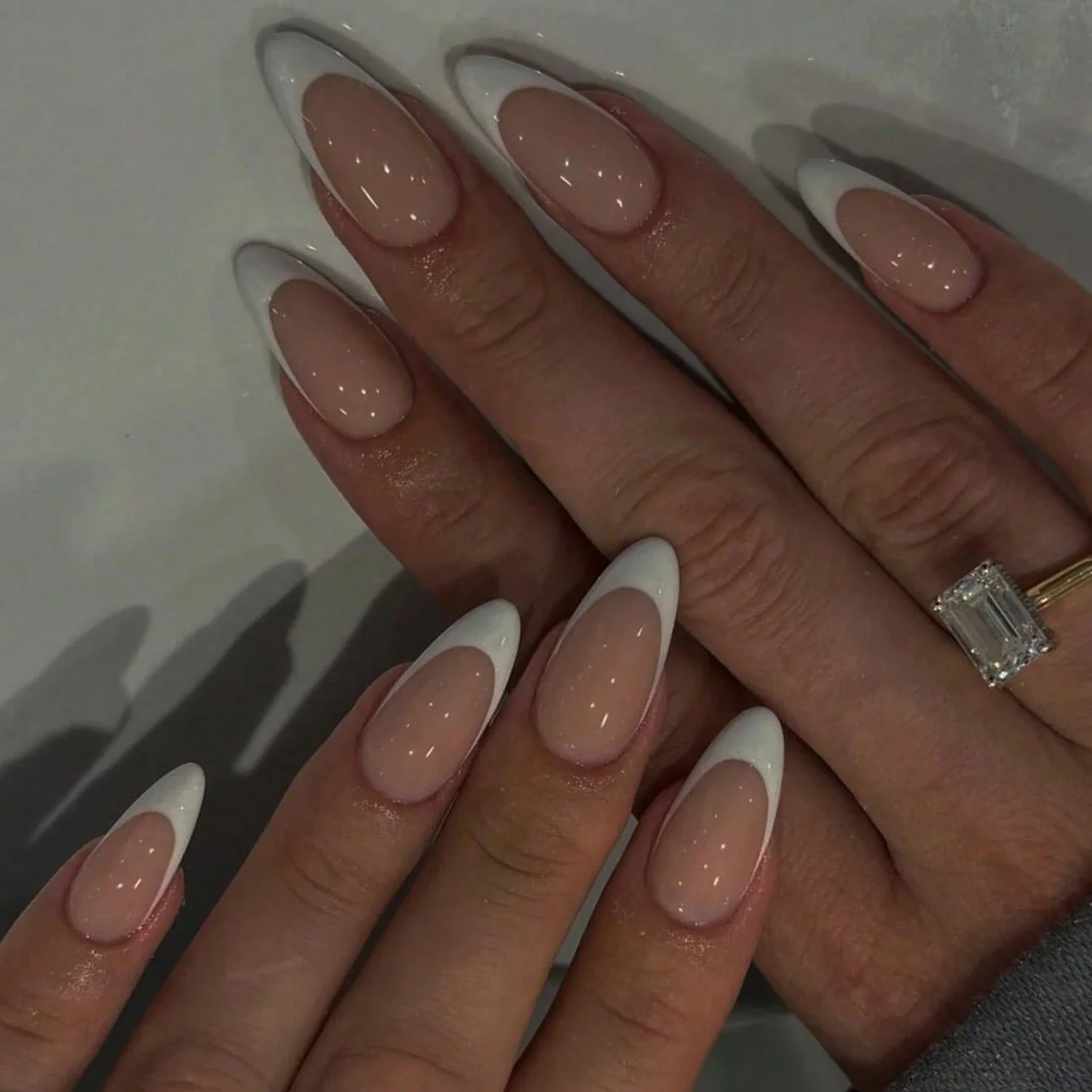 Transform Your Nails 24 Pieces Long Almond Nails Simple White French Full Covered Fake Nails For Ladies And Girls